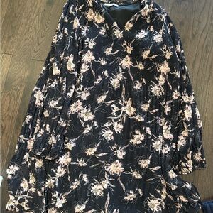 Skies Are Blue Black and Pink Floral Dress